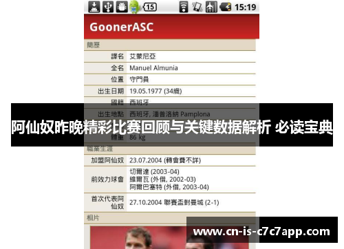 阿仙奴昨晚精彩比赛回顾与关键数据解析 必读宝典 阿仙奴昨晚精彩比赛回顾与关键数据解析 必读宝典